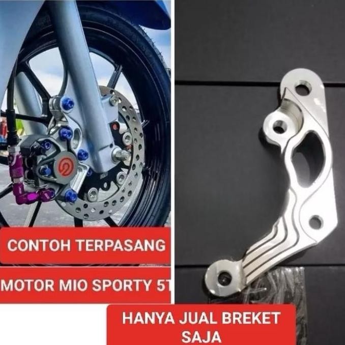 Breket Bracket Kaliper Brembo/KTC 2P 2Piston untuk Mio Lama Sporty 5TL Pakai Disc Cakram 220mm - Mot