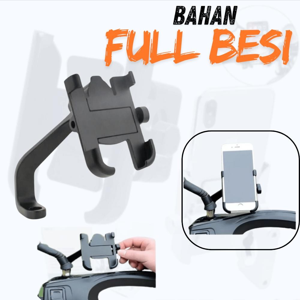 RPM holder hp motor besi di stang/phone holder hp motor beat/holder hp motor stang/tempat hp di moto