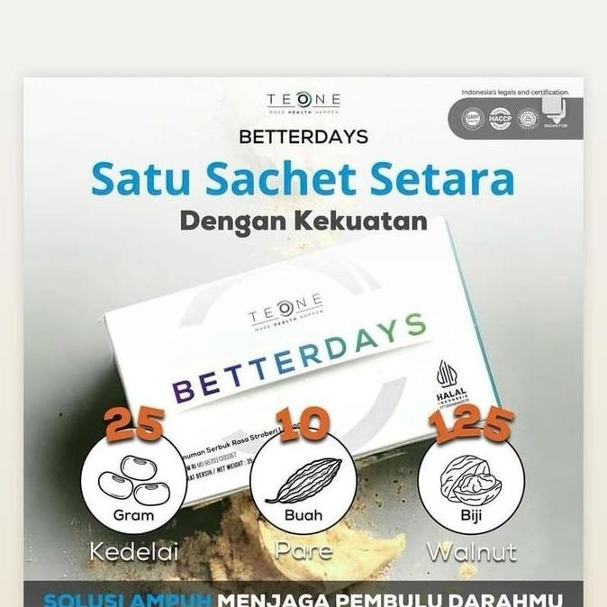 

Betterdays isi 7 sachet, ukuran ekonomis
