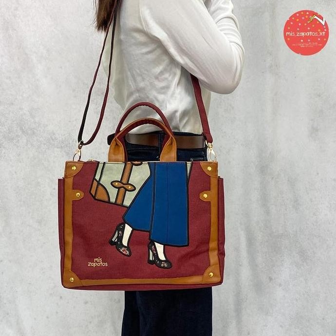 Tas Mis Zapatos B-7469 tas kotak wanita sling bag trendy Jepang