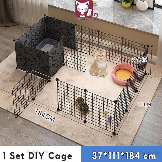 1 Set Kandang Kucing Alumunium 6kamar Pagar Kucing Tinggi Tingkat Kandang Kucing kandang  kucing