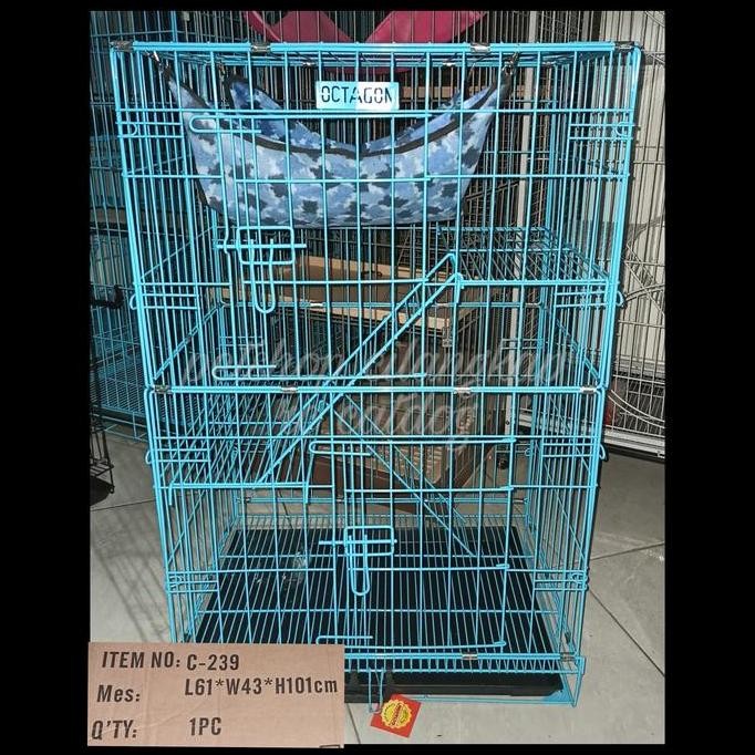 kandang kucing 2 tingkat octagon c-239 kandang kucing