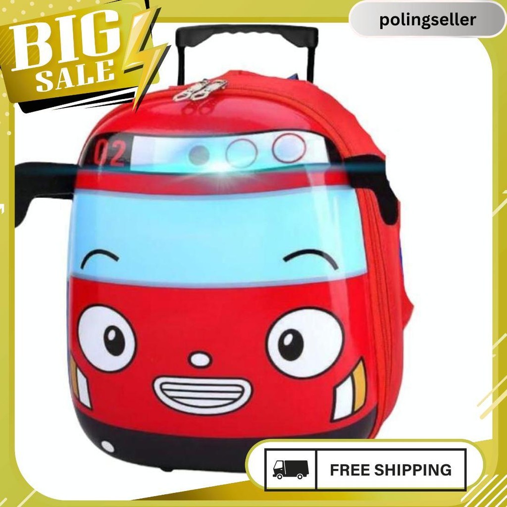 Trolly Tayo Tas Ransel Sekolah Paud Tk Model Bus Tayo Led Bisa Nyala Flash Sale