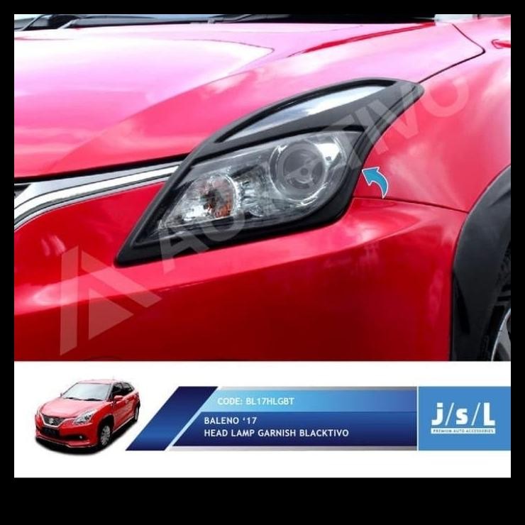 TERMURAH GARNISH LAMPU BALENO HATCHBACK 2017/HEAD LAMP GARNISH BLACKTIVO 