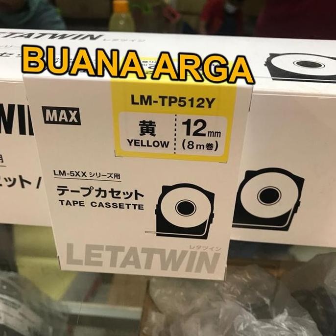

Tape Label Letatwin Max Lm-Tp512 Kuning / Putih Untuk Lm-550A Lm 512 New Stok
