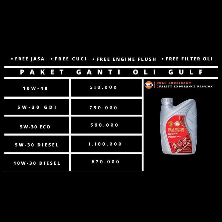DISKON PAKET GANTI OLI GULF 