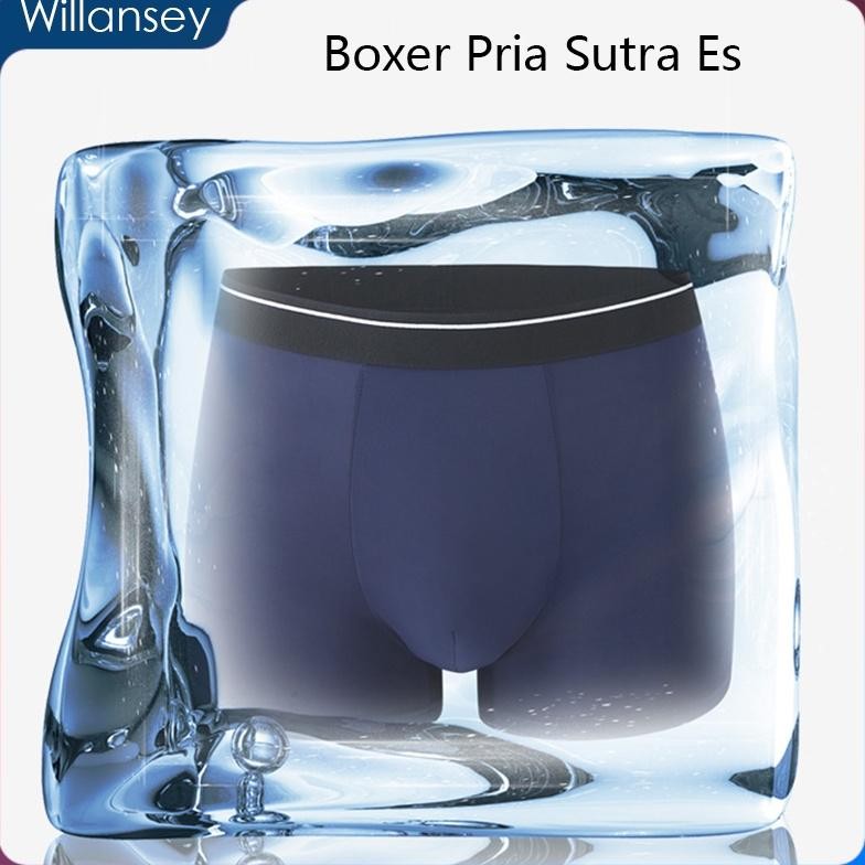 Boxer pria Sutra Es polos Celana dalam anti bakteri graphene yang nyaman bernapas Impor high quality