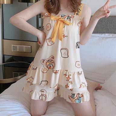 Baju Tidur Piyama Import Gaya Korea Motif Kartun Lucu Baju tidur wanita