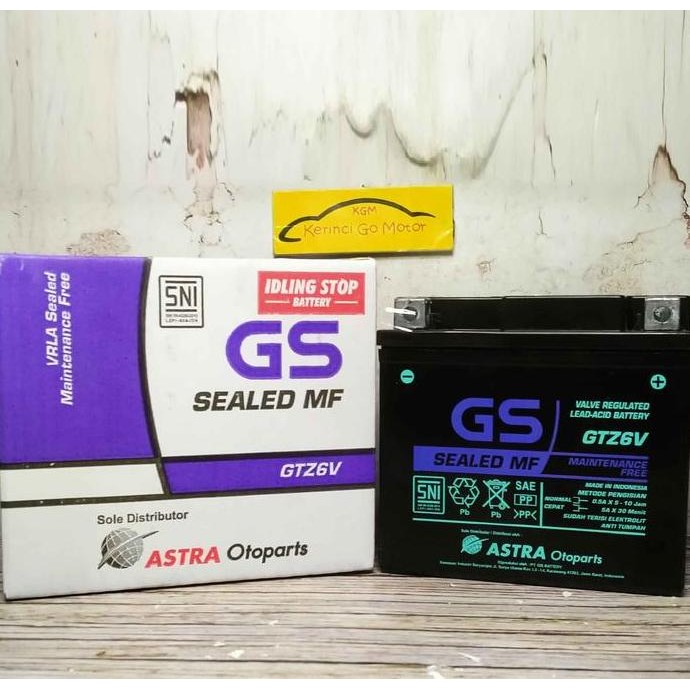 Aki Motor Gtz6V Gs Astra Mf Accu Vario 125 Pcx Scoopy Esp Original