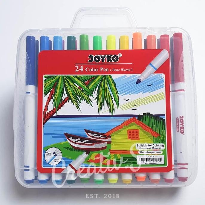 

JOYKO CLP-05 COLOR PEN 24 WARNA PULPEN SPIDOL WARNA-WARNI PLASTIK ASLI