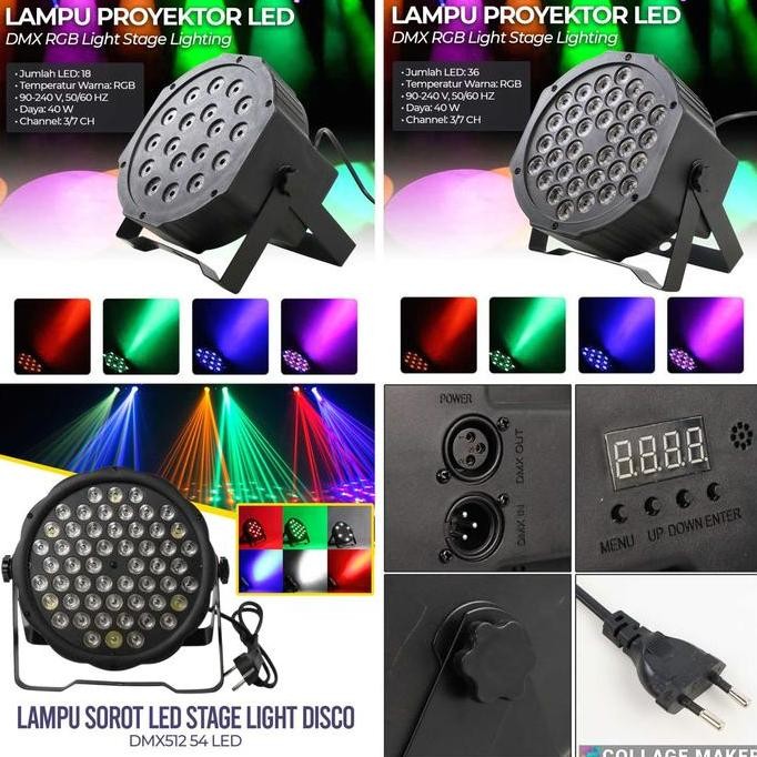 Lampu Panggung Par Led Rgb/Rgbw Dmx Mixer Lampu Sorot Panggung Parled