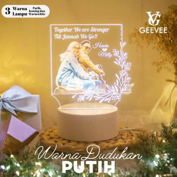 (Terlaris) Lampu Akrilik Foto Custom Lampu Hias Meja 3D Led Free Desain (Best Seller)