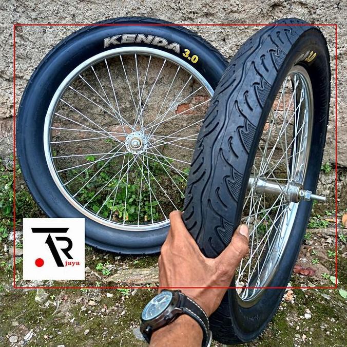 SALE VELG RODA SEPEDA 20 INCH BAN KENDA 3.0 - SET BAN SEPEDA SIAP PAKAI