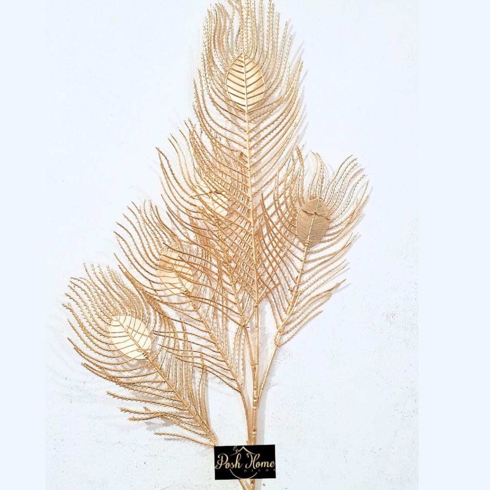 Im31 Bulu Merak Baru /Golden Leaf Home Decoration/ Daun Dekorasi Rumah