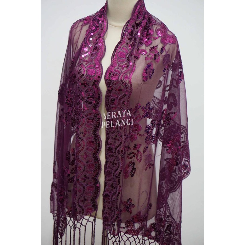 AV Selendang Payet Motif | Scarf Syal Shawl Pashmina Pasmina Souvenir