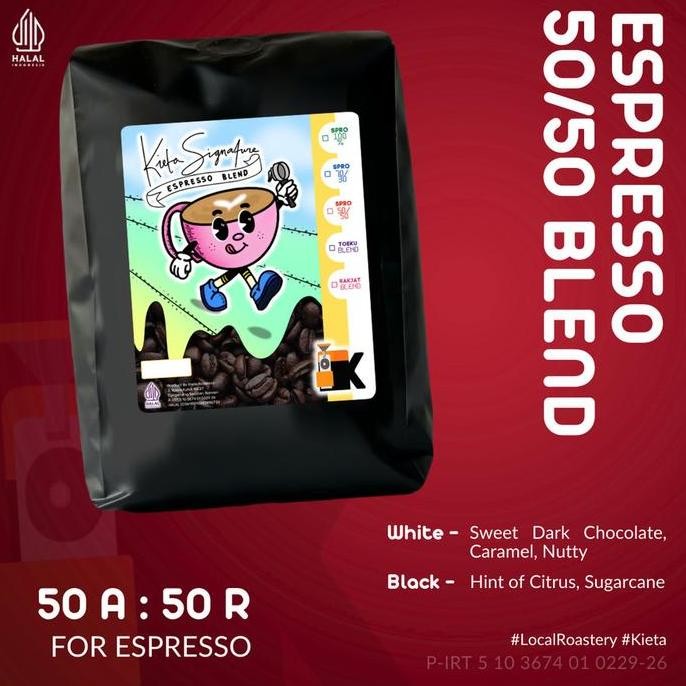 

READY KIETA ROASTERY ESPRESSO BLEND 1KG - BIJI KOPI ARABIKA ROBUSTA 50:50 ROASTED BEAN