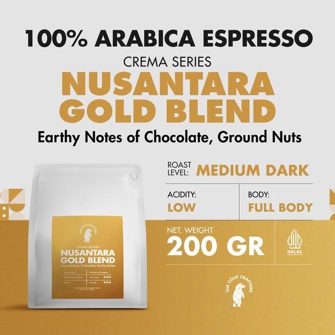 

READY KOPI ARABIKA NUSANTARA GOLD BLEND 200GR | BUBUK & BIJI ARABICA PREMIUM