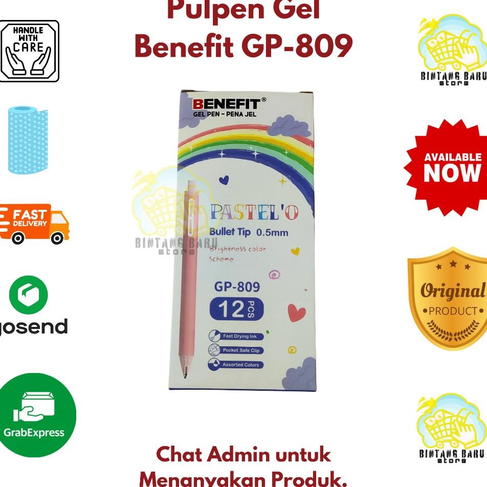 

1 Lusin Benefit Gp809 Pulpen Gel Pastelo 0.5Mm