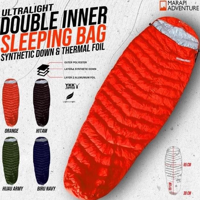 Terbaru Sleeping Bag Ultralight Bulu Angsa Sintetis Thermal Marapi Original