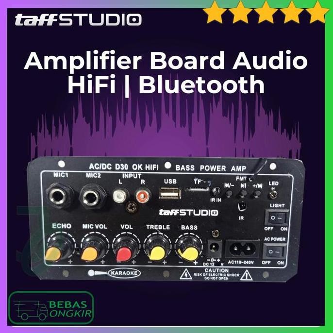 Modul Amplifier Board Speaker Aktif 25W Audio Bluetooth USB Subwoofer DC 12V TaffSTUDIO D30 TERBARU