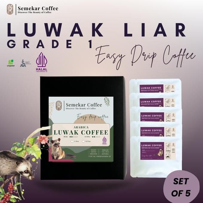 

READY KOPI DRIP BAG ARABIKA SPECIALTY - LUWAK COFFEE FILTER HAMPERS ISI 10