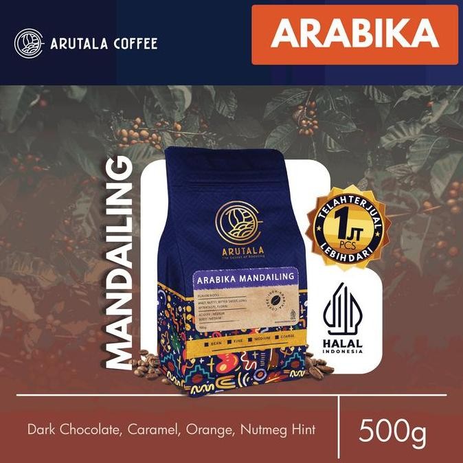 

READY ARUTALA KOPI ARABIKA MANDAILING 500GR - ROASTED BEAN SPECIALTY SUMATERA