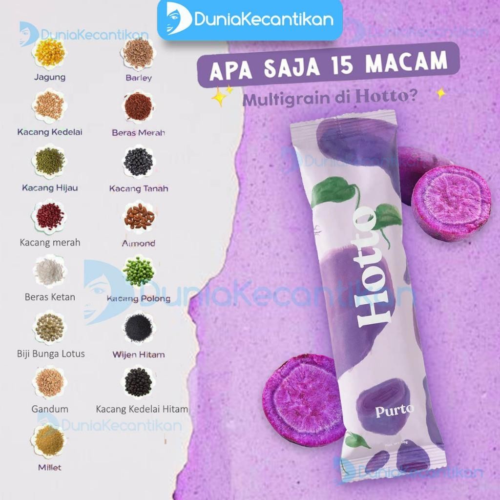 

Hotto Purto Multigrain With Purple Potato 7 Sachet Minuman Kesehatan Sereal Pengganti Sarapan Minuman Diet