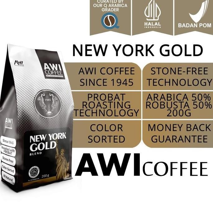 

READY AWI COFFEE NEW YORK BLEND 200G | ARABIKA ROBUSTA | ESPRESSO LATTE V60 VIETNAM DRIP MANUAL BREW