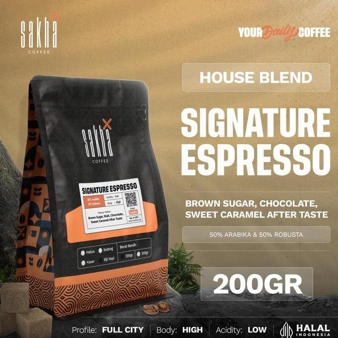 

READY SIGNATURE ESPRESSO HOUSE BLEND 200G | BIJI & BUBUK KOPI ARABIKA ROBUSTA