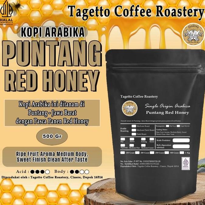 

READY KOPI ARABIKA PUNTANG RED HONEY 500G | TAGETTO COFFEE BIJI & BUBUK