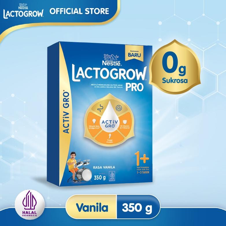 

Flash Sale - Nestle LACTOGROW PRO 1+ / LACTOGROW 3 dengan ACTiVGRO Susu Vanila Box - 350g [1-3 tahun]
