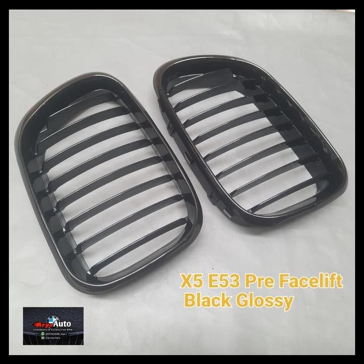 TERBARU GRILL DEPAN BLACK GLOSSY BMW X5 E53 THN 01-03