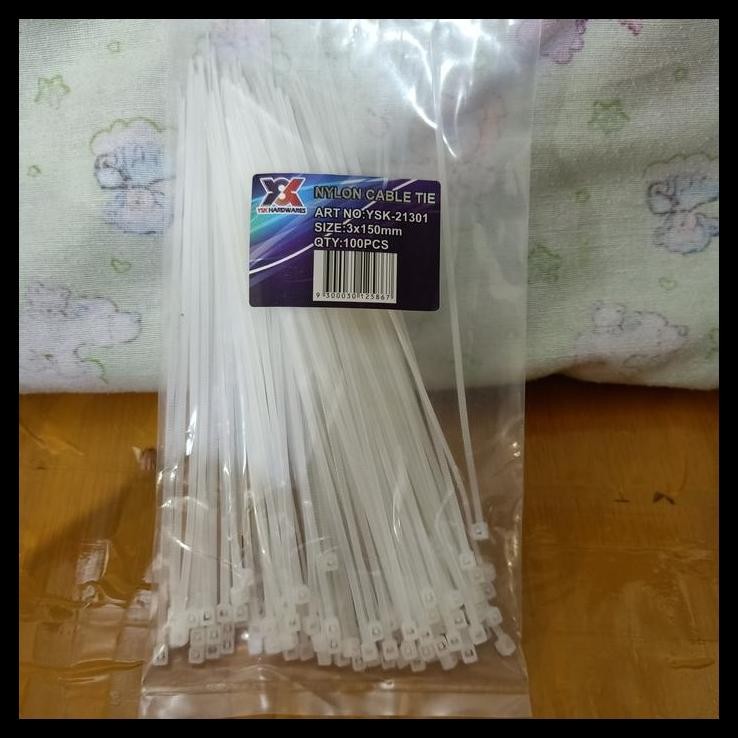 

HOT DEAL TALI TIS/KABEL TIS/CABLE TIS PUTIH 15CM (3 X 150MM) ISI 100 PCS !!!!!