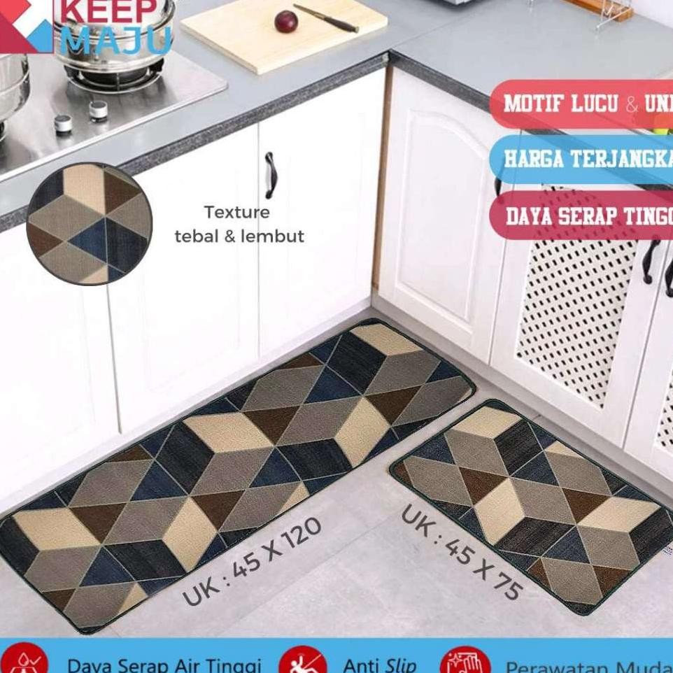 Keset Lantai Dapur Keset Kaki Tahan Air Tahan Minyak Keset Anti Selip Penyerap Air Tahan Noda Dapur 