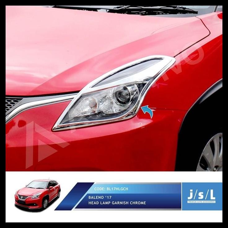 TERMURAH GARNISH LAMPU DEPAN BALENO HATCHBACK 2017 CHROME 