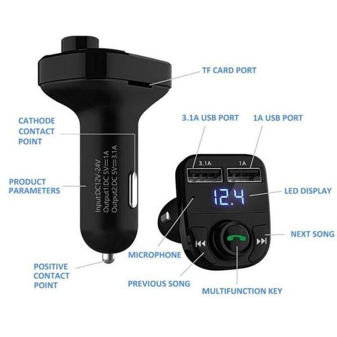 Multifunction Car Mp3 Player X8 Plus Charger Mobil Bluetooth Fm