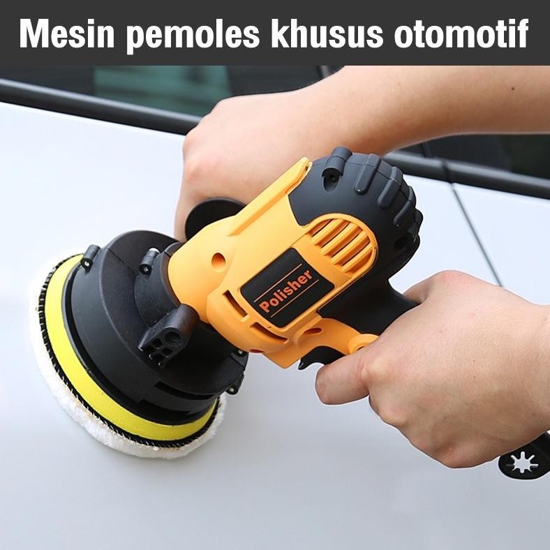 PROMO Hari Ini Reaim 600W mesin poles mobil, spons poles, alat poles cat mobil