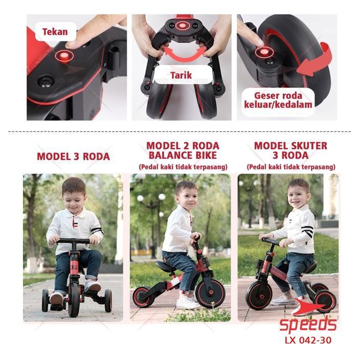 Speeds Sepeda Anak Roda 3 Sepeda Mini 2In1 Taxi Balance Toys Bike Push Bike Sepeda Keseimbangan 071-