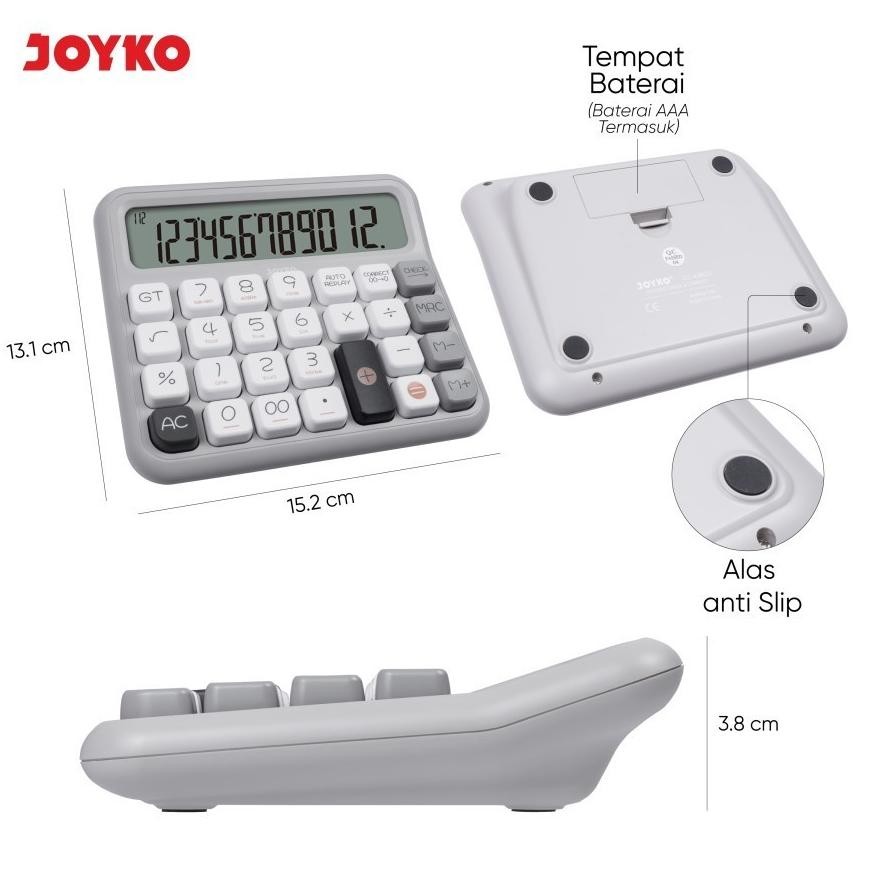 

Kalkulator JOYKO CC 63BCO - Calculator Check & Correct Cek Ulang 12 Digit Layar LCD Besar RB2