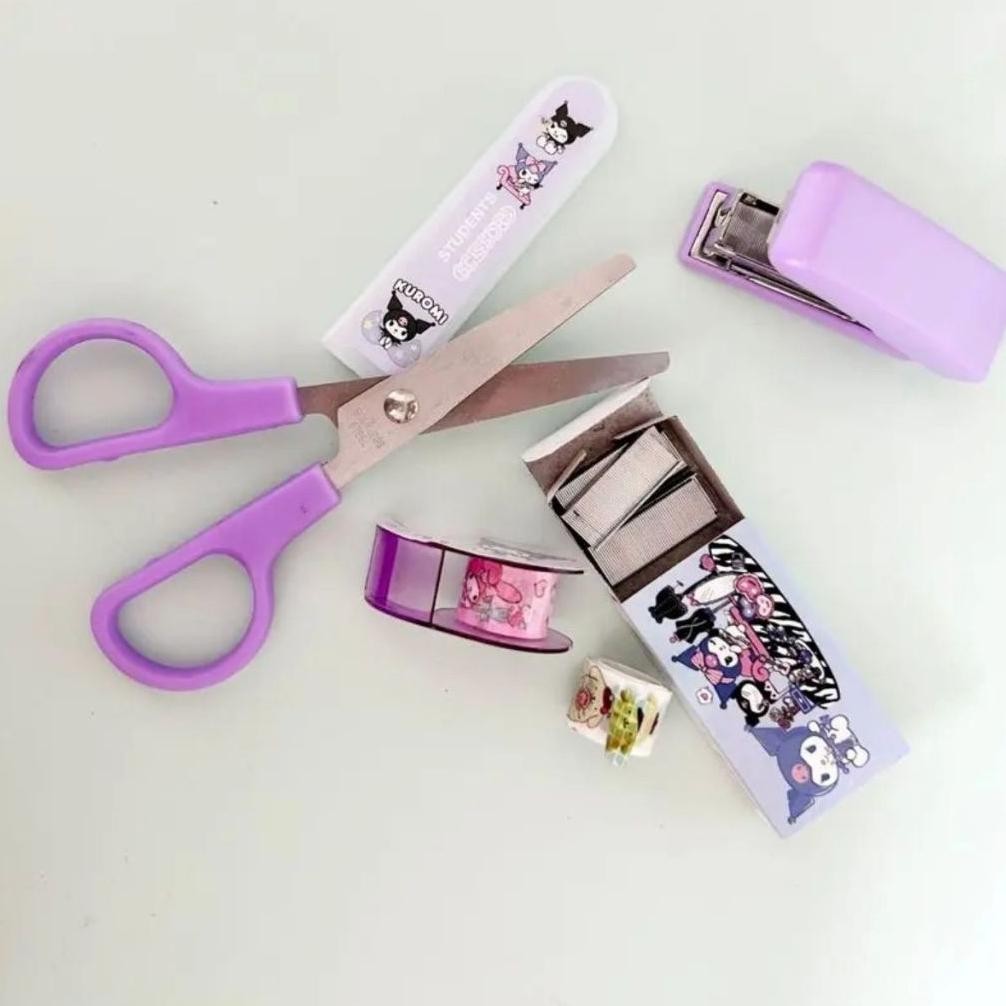 

Set Gunting Stapler Pemotong Selotip Sekolah Kantor Kawaii Lucu RB3