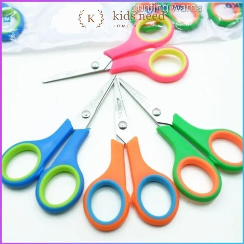 

(12pcs) Gunting kertas renceng warna warni scissors kain harga murah kuat stainless tajam RB2