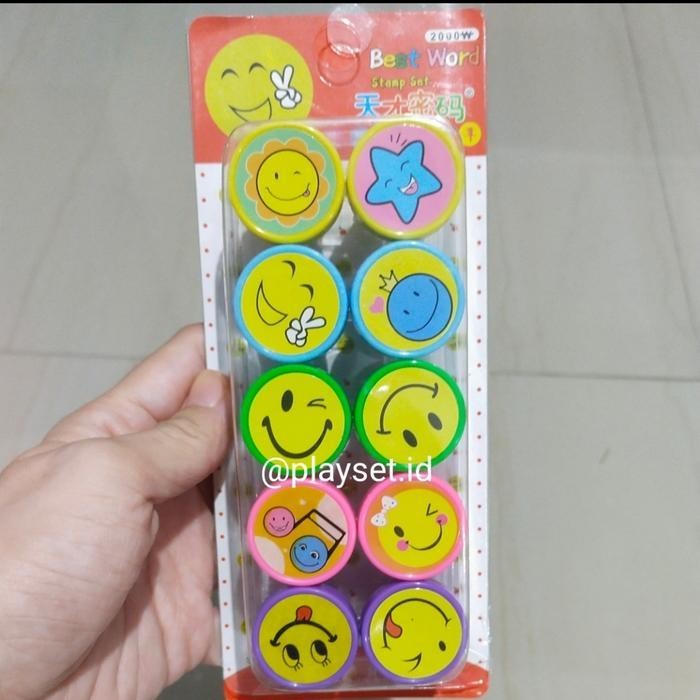 

Stempel Anak Motivasi Reward Stamp Murid Smile Mainan Edukasi Karakter