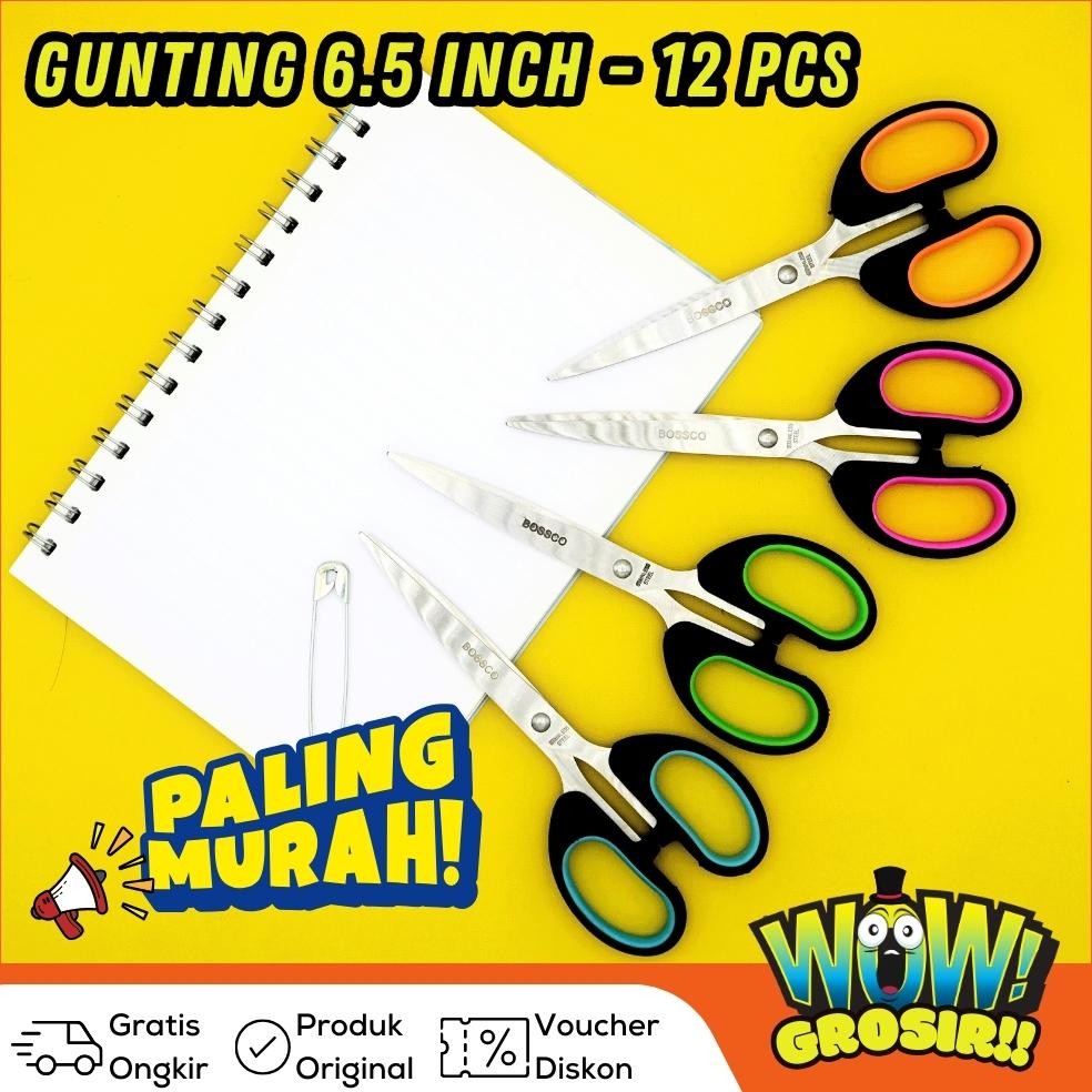 

1 lembar (12 pcs) Gunting Scissors BOSSCO 6.5 Inch BC-666 RB2
