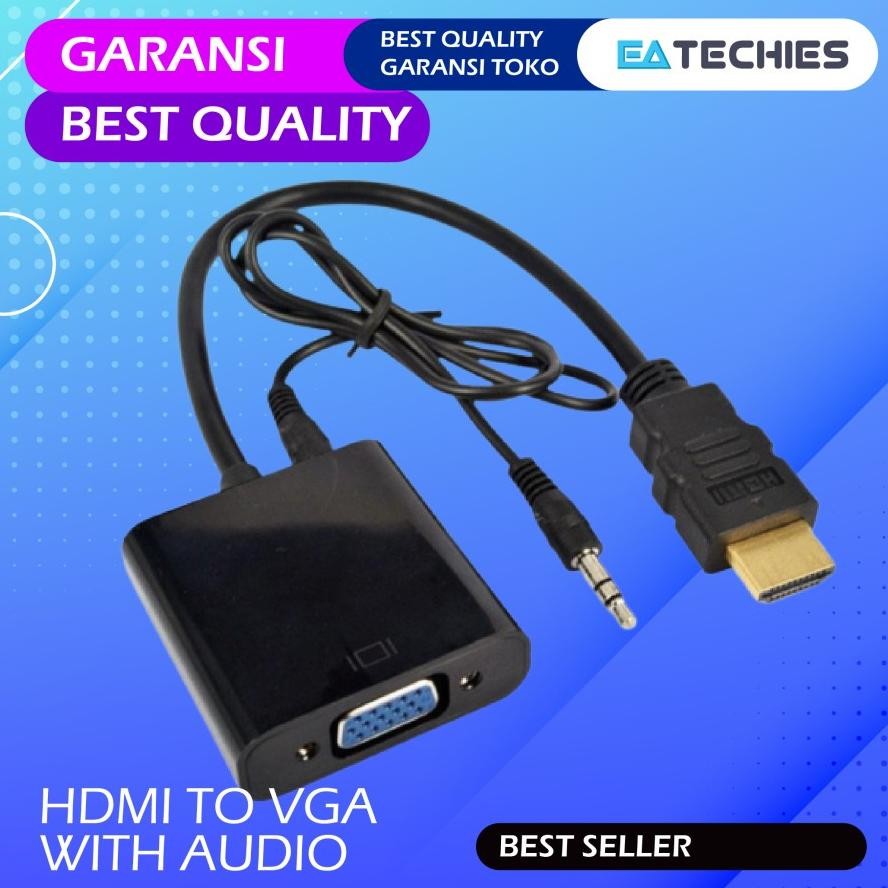 CONVERTER HDMI TO VGA + AUDIO JACK / KABEL HDMI KE VGA / HDMI2VGA ORI Nugi