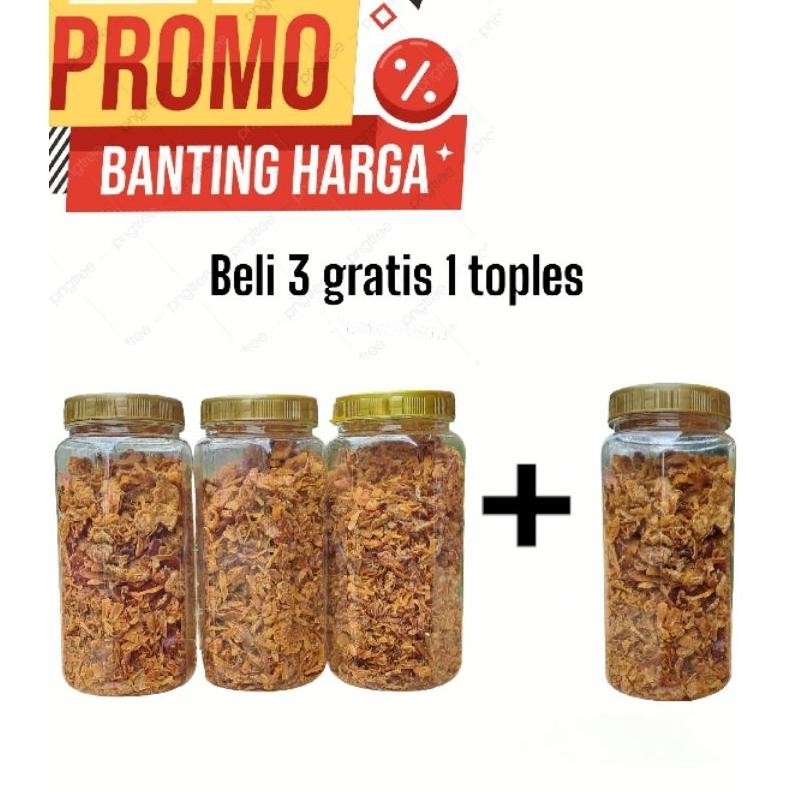 

Bawang Goreng Bagor 4 Toples Tanpa Pengawet Halal Nugi
