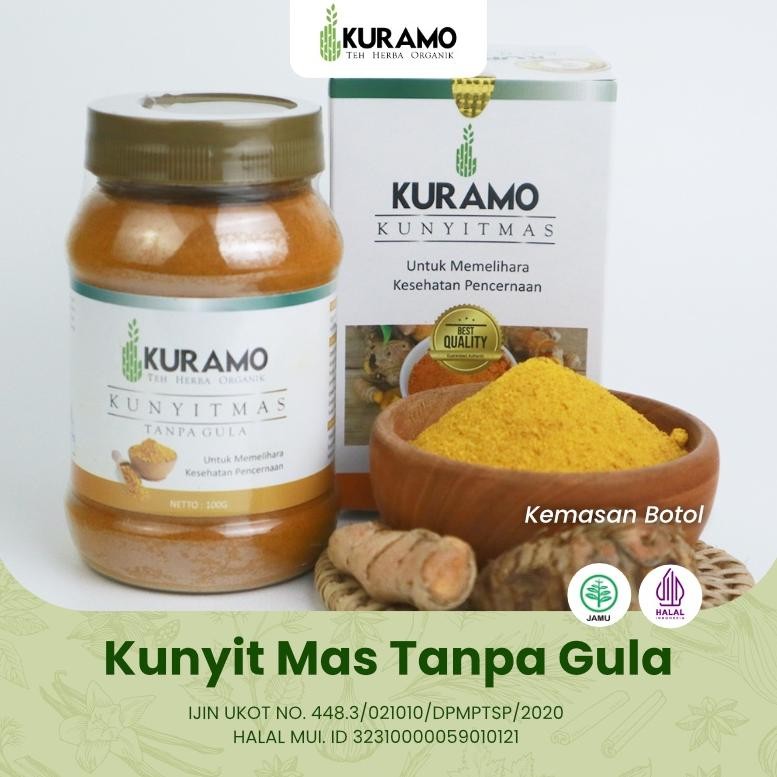 

Serbuk Kunyit Mas Tanpa Gula Teh Jamu Herbal Kuramo 100gr Obat Sembelit Gerd Asam Lambung Kembung Kemasan Botol Nugi