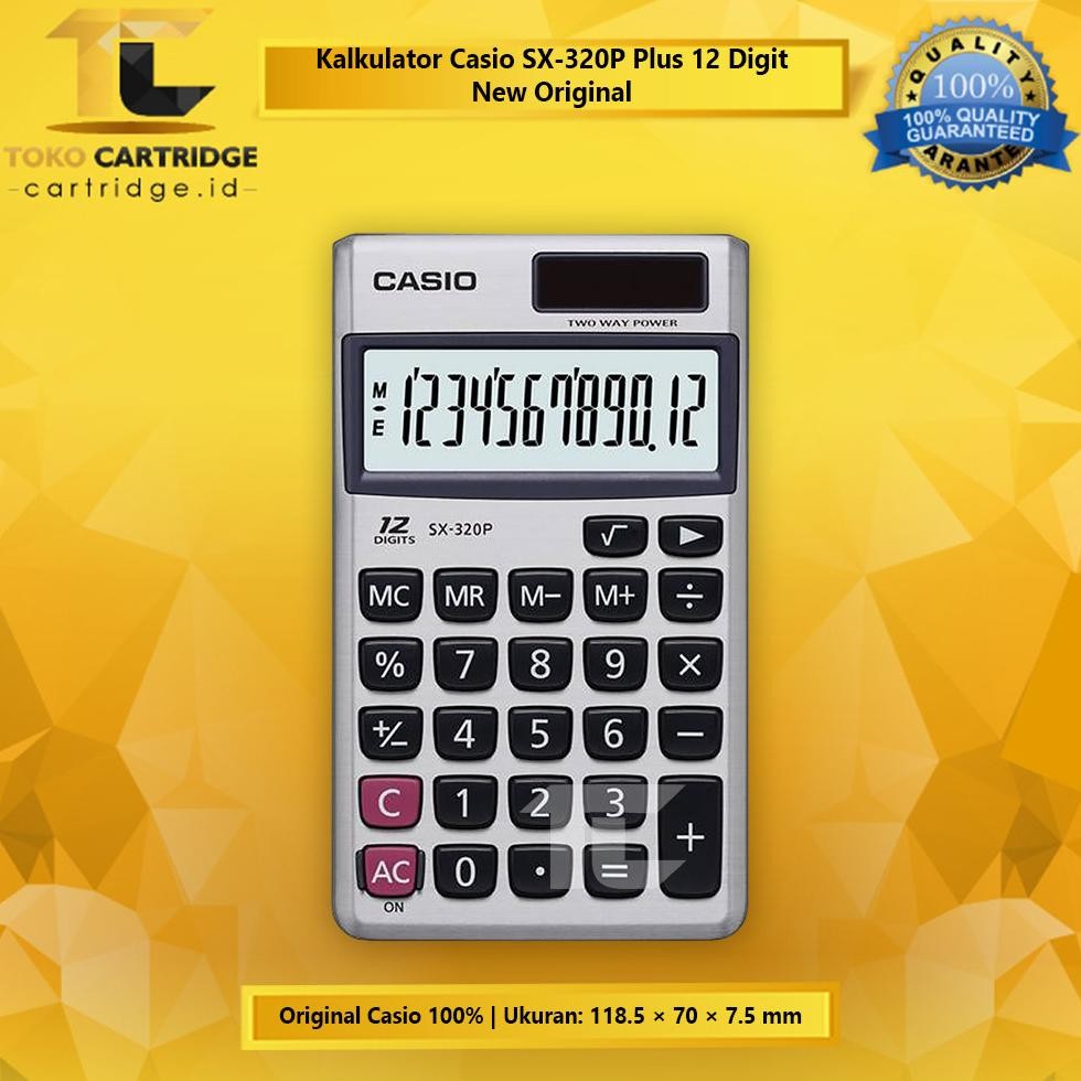 

Kalkulator Mini Casio SX-320P Portable Calculator Saku Mini SX 320P Pocket Kalkulator 12 Digit Garansi Resmi Original RB2