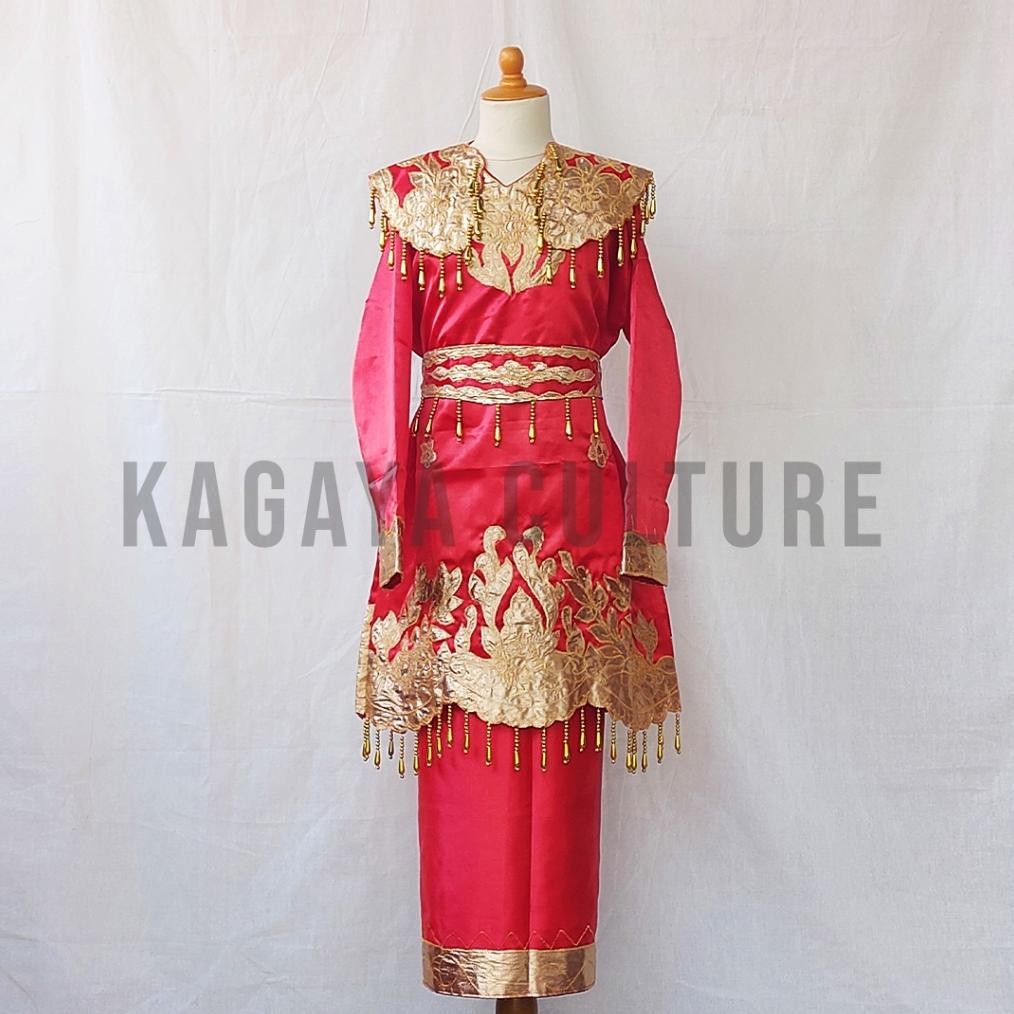 Baju Adat Minang Bordir Cewek SMP Rok Lilit - Baju Tari Bordir adat Minang SMP - Baju Karnaval Adat 