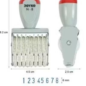 

[N8] BAYAR Paket Stempel 8 Angka N8 Bak Stempel dan Tinta Non Permanen Nomor Number Stamp N-8 JOYKO Artline Pyramid - N-8untuk kertas RB3