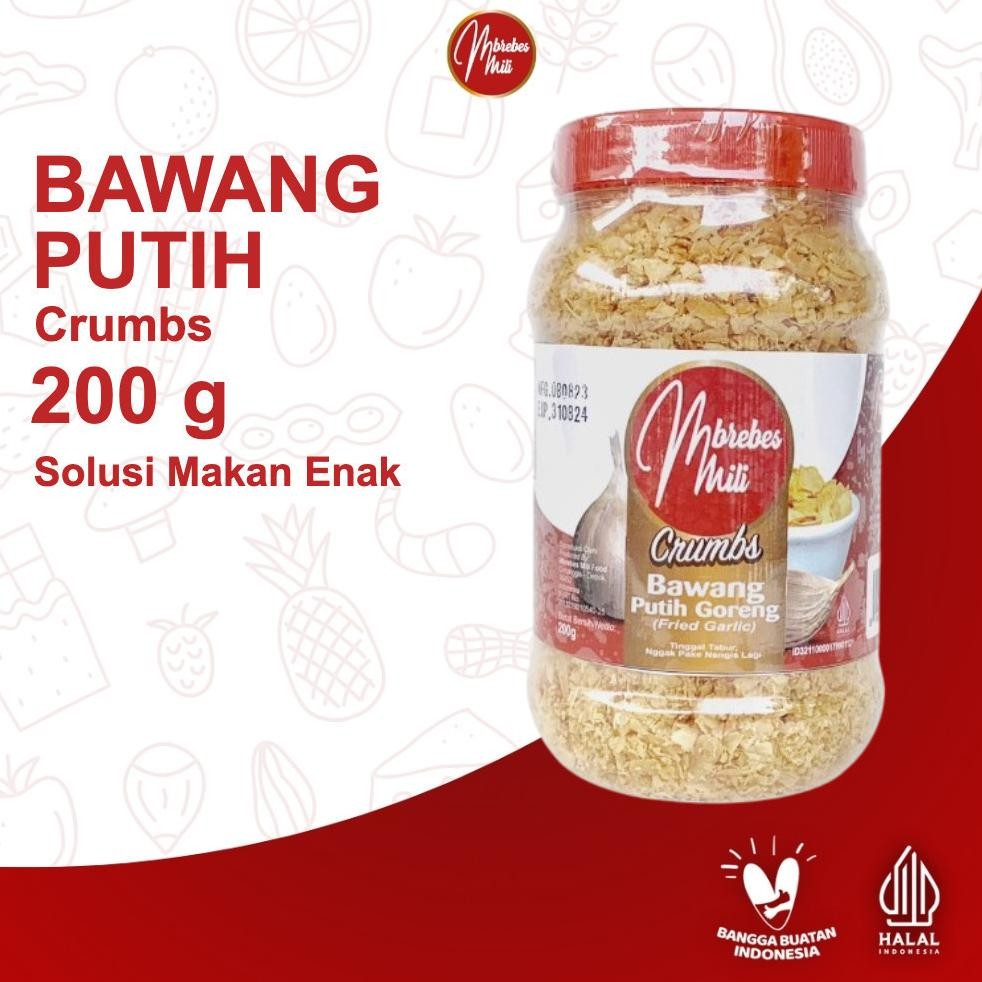 

Bawang Putih Cincang / Crumbs Mbrebes Mili 200g - Penambah Cita Rasa Masakan Nugi